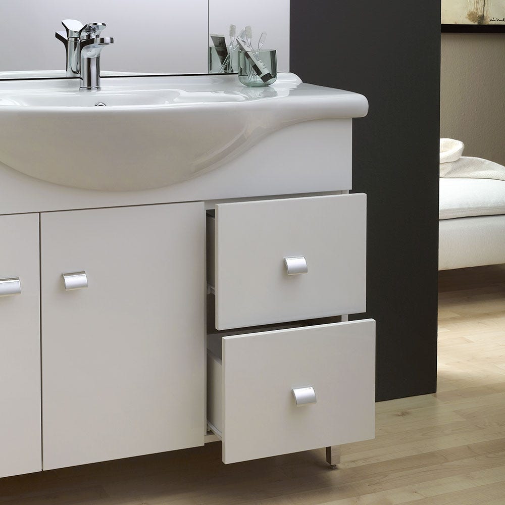 MEUBLE SALLE DE BAIN 105 CM CLASSIQUE AVEC LAVABO ET MIROIR EASY 