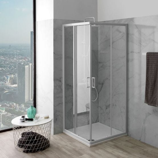 Cabine de douche carrée Venere 75x75 avec verre transparent