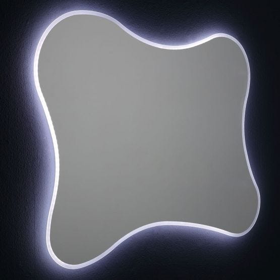 MIROIR BISEAUTÉ +  CADRE RÉTROÉCLAIRÉ AVEC LED 120X90