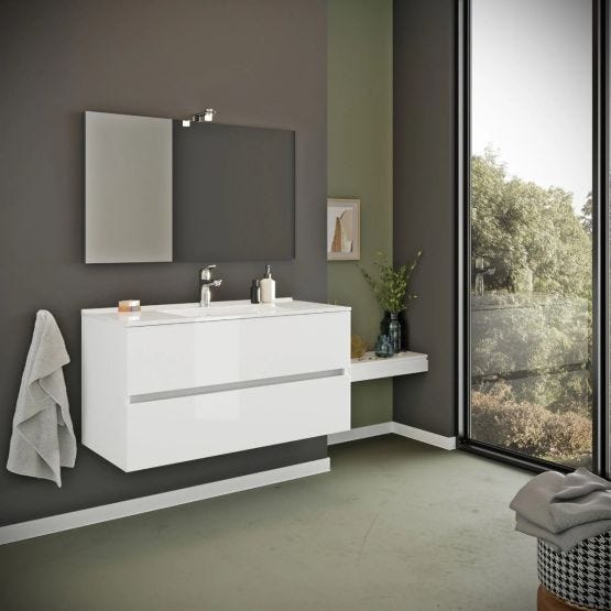 Mobile bagno sospeso 90cm bianco lucido