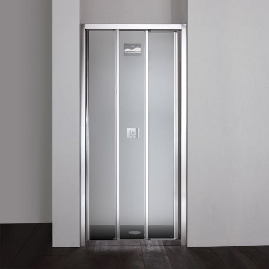 Porte en verre tempéré de 4 mm pour douche en niche de dimensions de 80 centimètres 