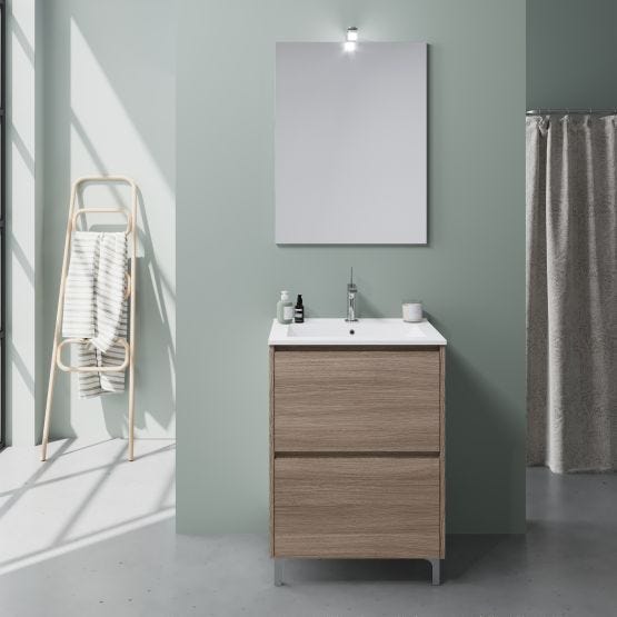 meuble avec pieds finition chêne