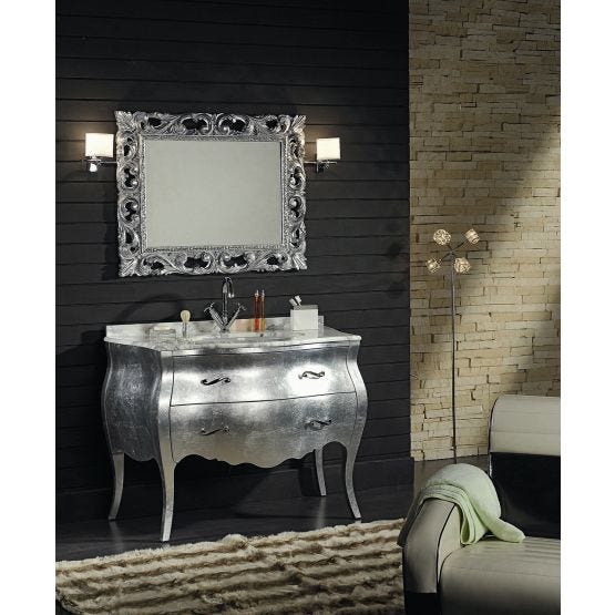 Meuble Baroque avec tiroirs et miroir pour salle de bains