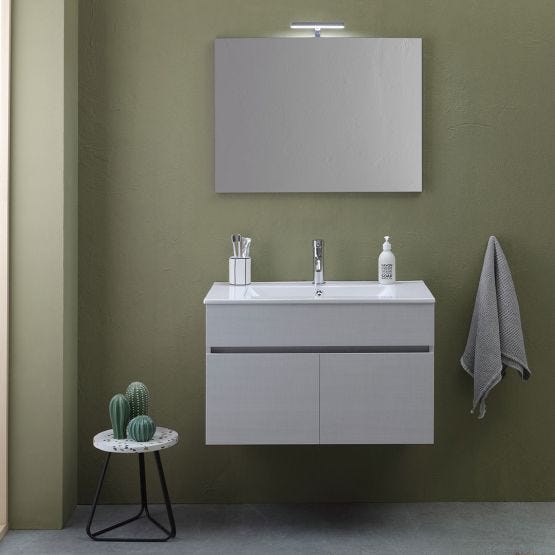 Mobile bagno sospeso grigio moon 2 ante