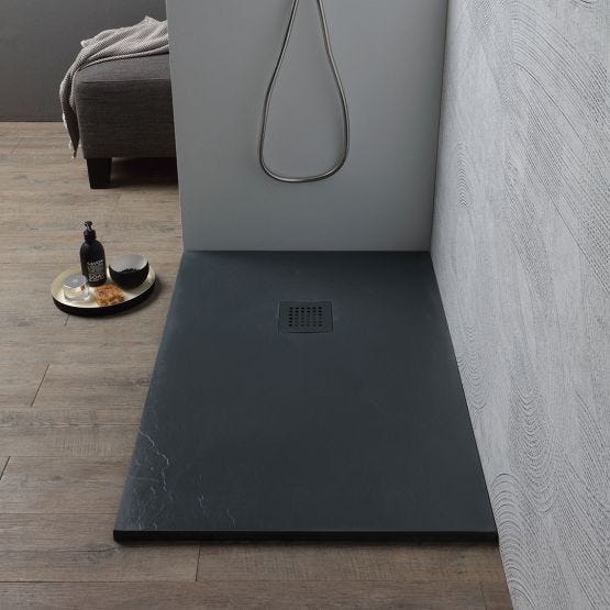 Receveur de douche 150x80 gris anthracite effet pierre