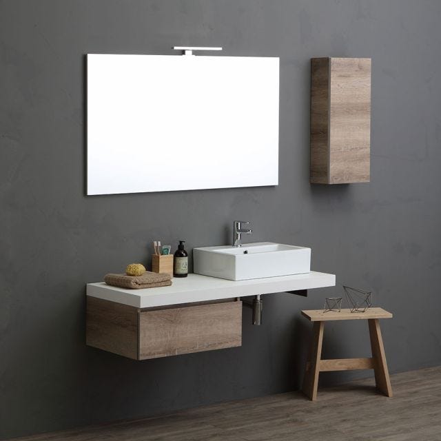 MEUBLE MODULABLE DE SALLE DE BAINS VALENTINA LAVABO CARRÉ 120 CM