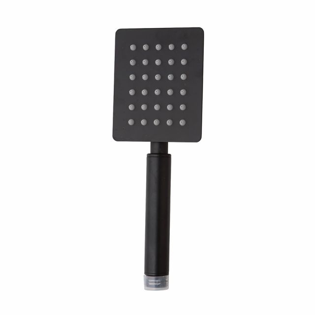 POMMEAU DE DOUCHE MANUEL CARRÉ EN ACIER FINITION EN NOIR MAT