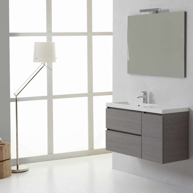 MEUBLE SUSPENDU SALLE DE BAINS MODERNE MANHATTAN 90 cm GAUCHE