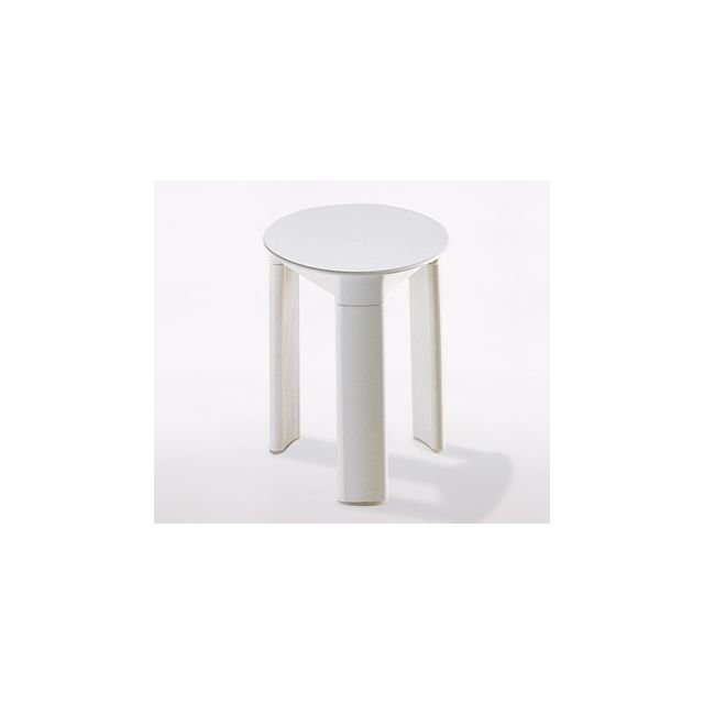 TABOURET EN RÉSINE BLANCHE TROIS JAMBES 