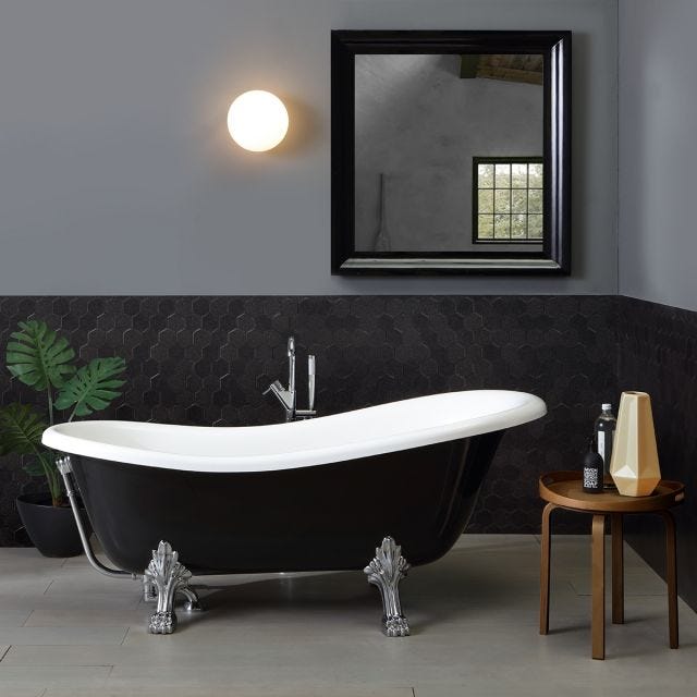 BAIGNOIRE STYLE CLASSIQUE BLANCHE ET NOIRE | ROMANTICA