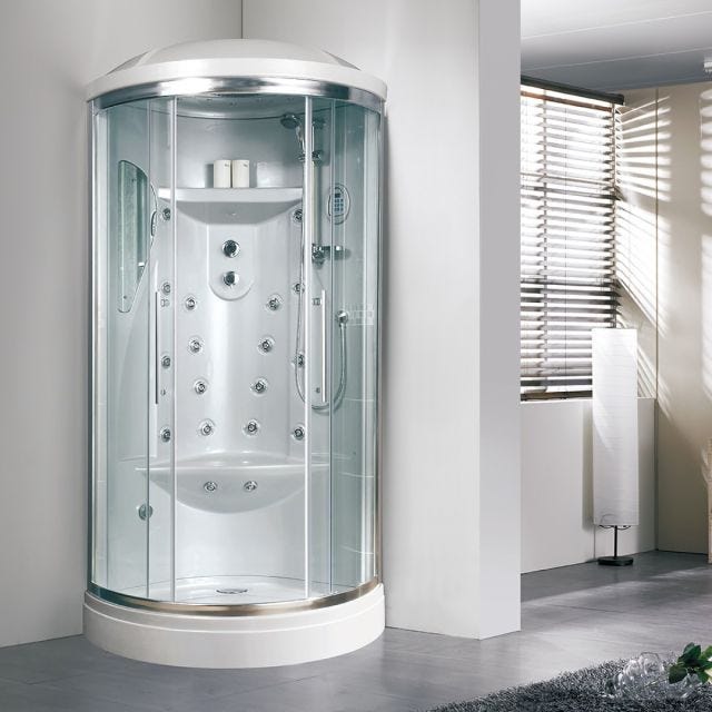 CABINE BOX DE DOUCHE SEMI-CIRCULAIRE 90 CM AVEC HYDROMASSAGE | IRIDE