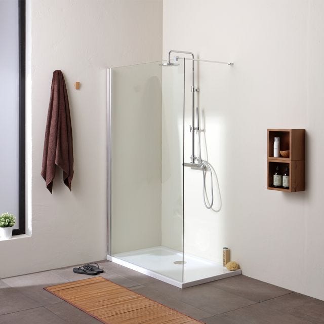 PAROI DE DOUCHE WALK-IN EN VERRE TRANSPARENT DE 8 MM