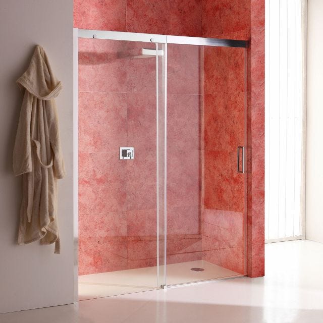 PORTE DE DOUCHE EN NICHE 120 CM PAROI FIXE À GAUCHE VERRE TRANSPARENT DREAM 