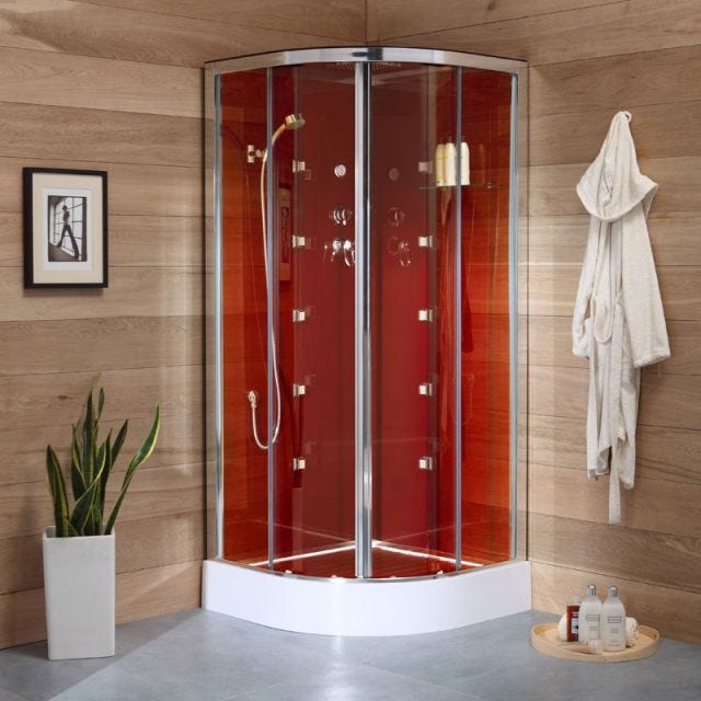 CABINE BOX DE DOUCHE AVEC HYDROMASSAGE 90x90 SEMI-CIRCULAIRE | COSMO