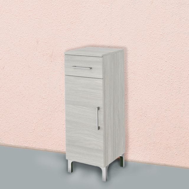 30CM ARMOIRE SALLE DE BAIN, PORTE ET TIROIR BOIS GRIS | RIMINI