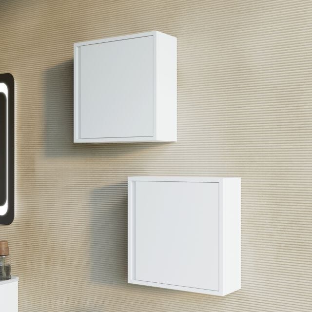 MEUBLE SUSPENDU DE SALLE DE BAIN 39CM AVEC PORTE RÉVERSIBLE BLANC MAT | MONACO