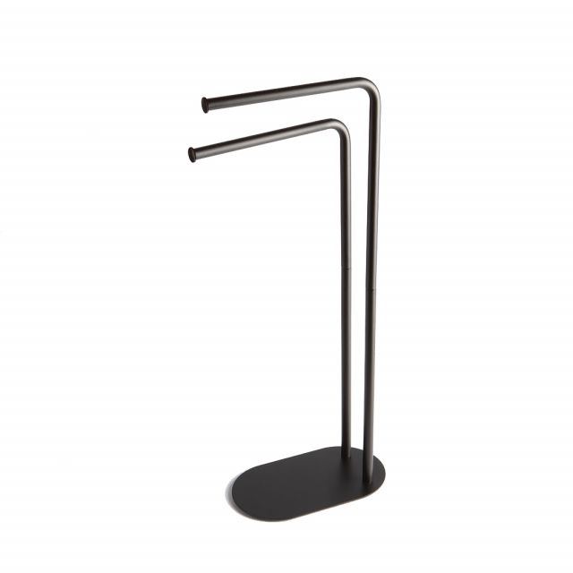 LAMPADAIRE AVEC 2 BRAS PORTE-SERVIETTES DESIGN NOIR MAT