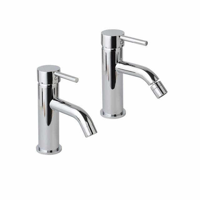 LOT DE MITIGEURS DE SALLE DE BAIN EN LAITON CHROMÉ POUR LAVABO ET BIDET | FASSA