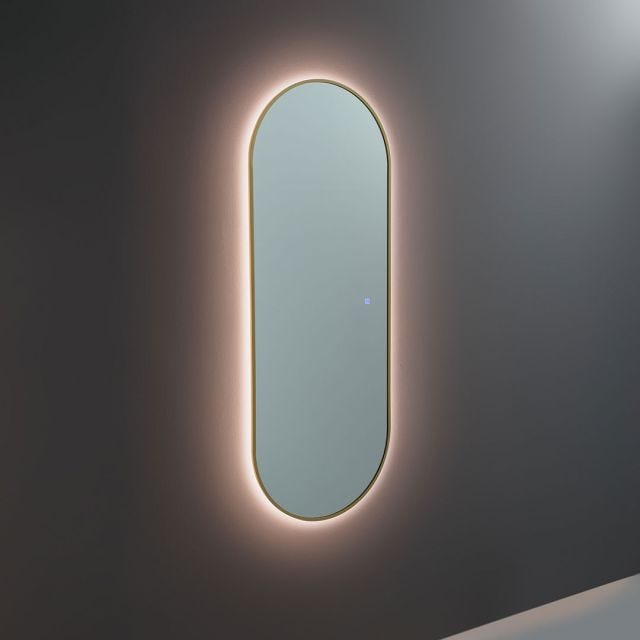 MIROIR LED RÉTRO-ÉCLAIRÉ 60X160CM CADRE EFFET LAITON