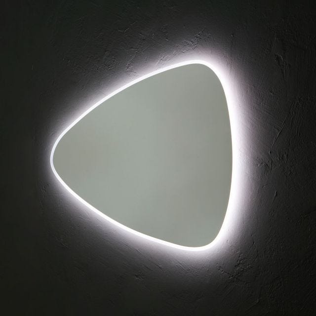 MIROIR RÉVERSIBLE FORME DE GOUTTE 100X75 CM ÉCLAIRAGE INDIRECT À LED RÉVERSIBLE