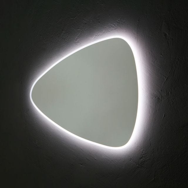 MIROIR RÉVERSIBLE FORME DE GOUTTE 100X85 CM ÉCLAIRAGE INDIRECT À LED RÉVERSIBLE